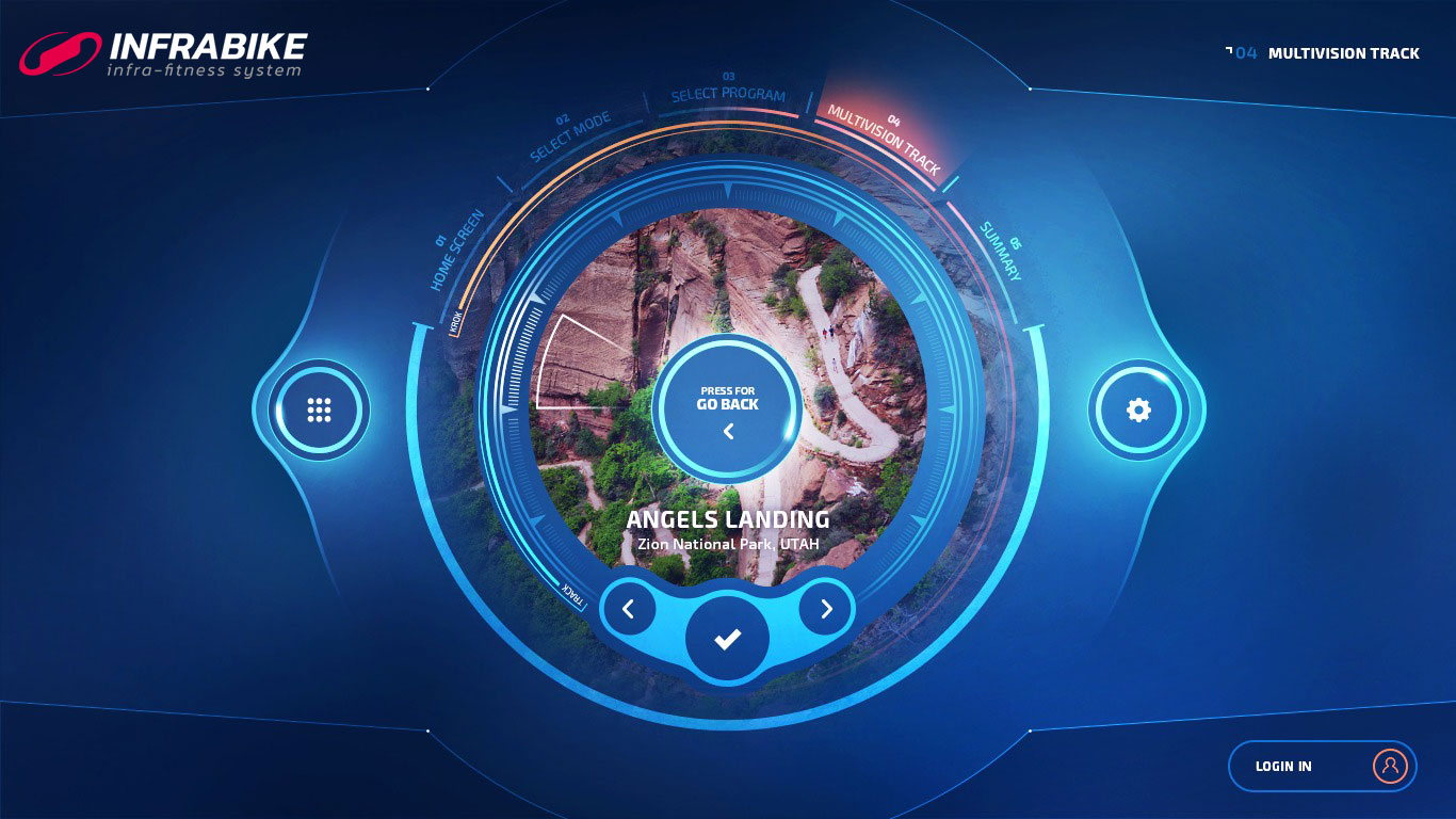 Interface de personnalisation de parcours sur le vélo infrarouge Infrabik
